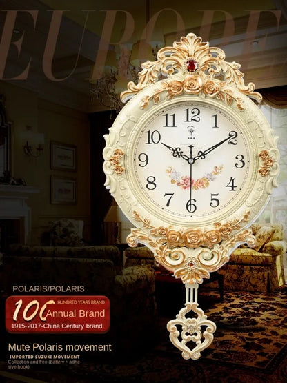 Polaris light luxury wall clock Fashion wall watch mute living room clock Quartz clock home