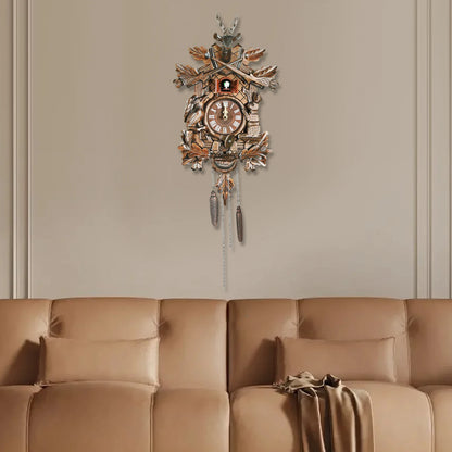 Forest Nordic Style Retro Cuckoo Wall Clock Wall Clock Cuckoo Wall Clock Wooden Hanging Wall Clock Bird Clock tea room parlor