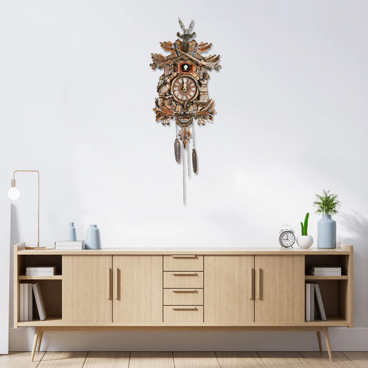 Forest Nordic Style Retro Cuckoo Wall Clock Wall Clock Cuckoo Wall Clock Wooden Hanging Wall Clock Bird Clock tea room parlor